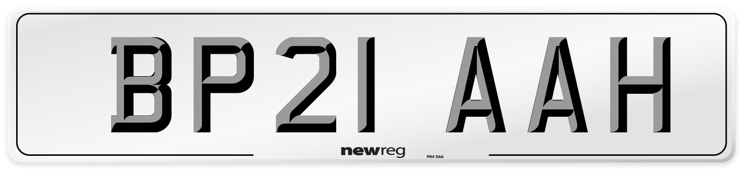 BP21 AAH Number Plate from New Reg